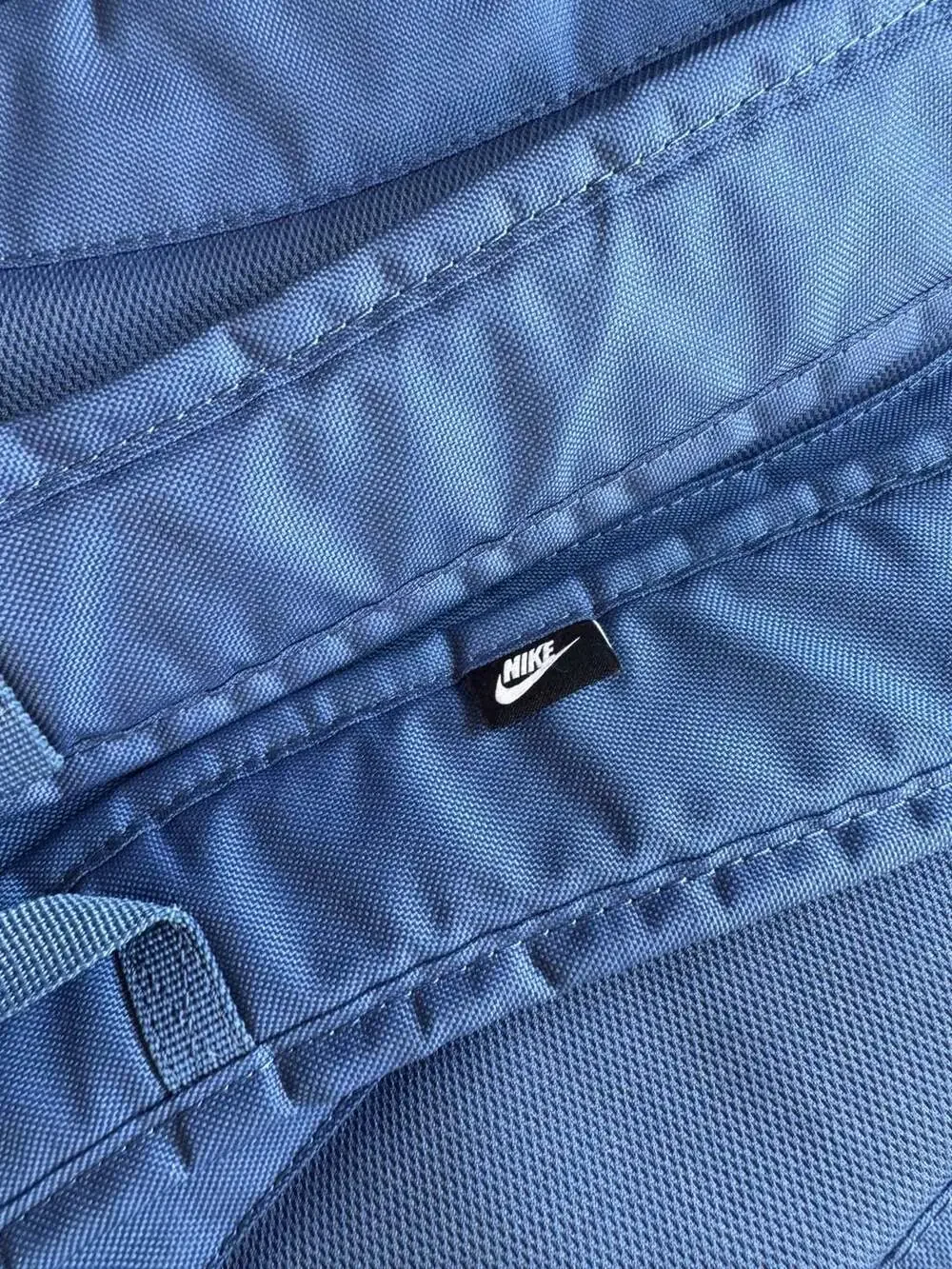 Nike Hayward Navy Blue Backpack Oversized Logo Bungee School Travel Sport Bag